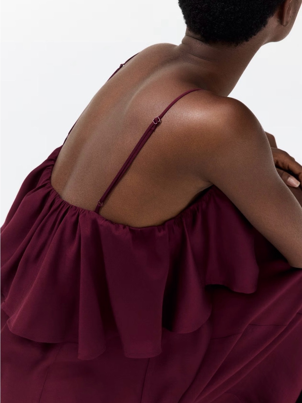 H&M Burgundy Ruffled Maxi Dress - Picture 5 of 10